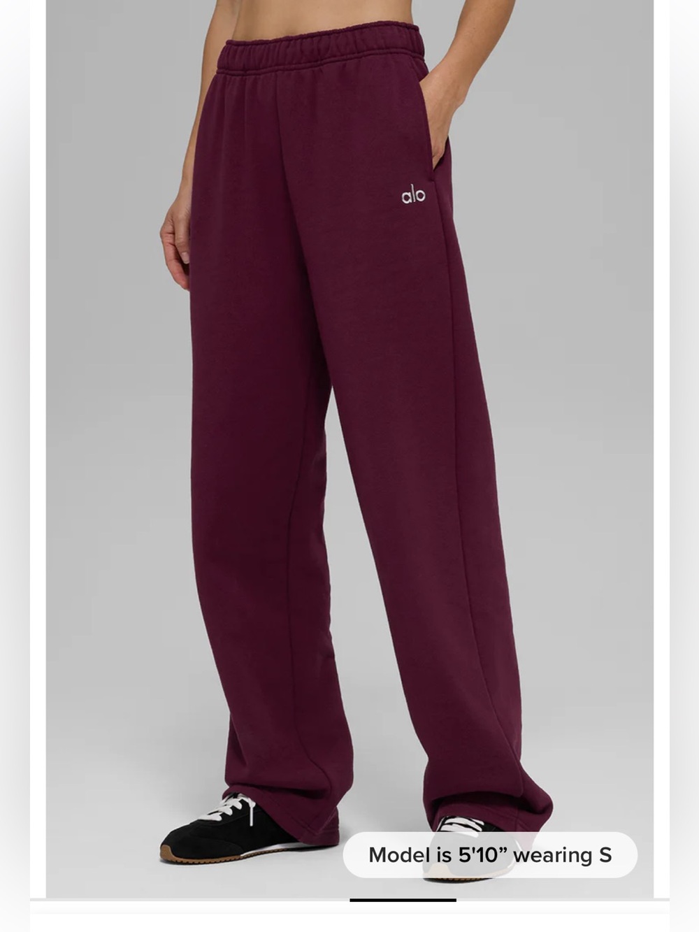 ALO Accolade Straight Leg sweatpant Burgundy - Size S - worn once - Picture 4 of 7